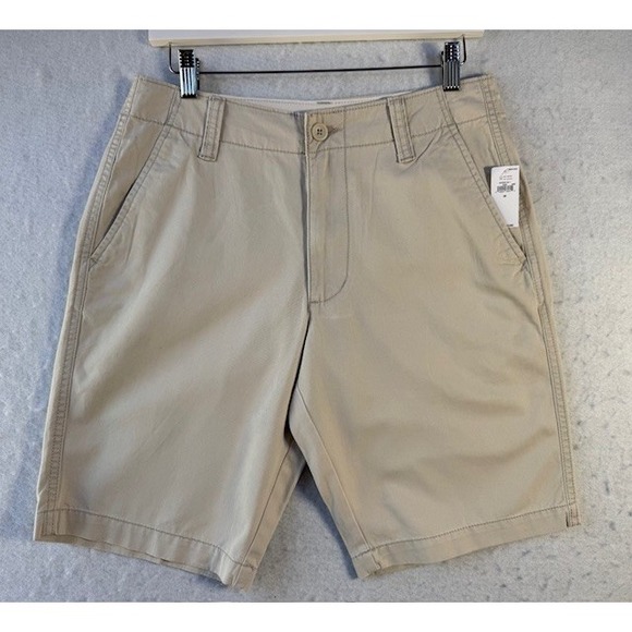 Old Navy Other - Old Navy Chino Shorts Mens 30 Khaki Tan Slim Flat Front 10" Inseam Preppy NWT